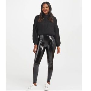 Spanx Faux Patent Leather Leggings NWT